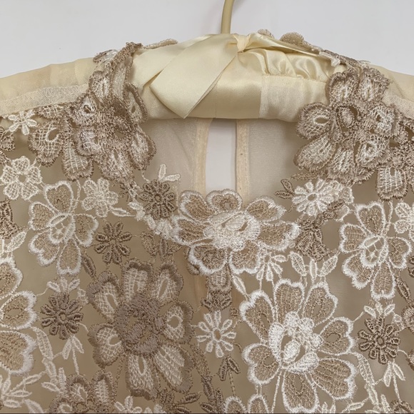 JONQUIL by DIANE SAMANDI Vintage Lace Top Ecru SM - Picture 3 of 10